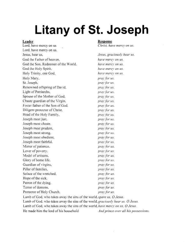 Litany of St Joseph